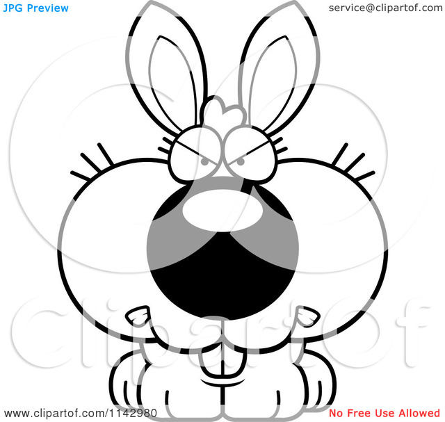 black porn cartoon pics page cartoon rabbit white black coloring angry vector clipart outlined