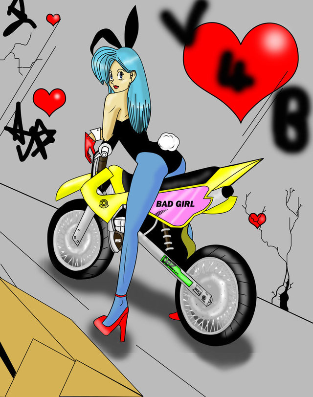 bulma naked art bulma bunny biker scarybulma