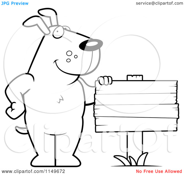 cartoon dog porn pics page cartoon white black dog coloring sign wood vector clipart outlined blank standing beside