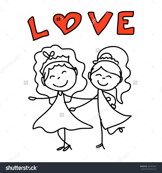 draw toons porn cartoon happy drawing couple hand vector same wedding stock concept