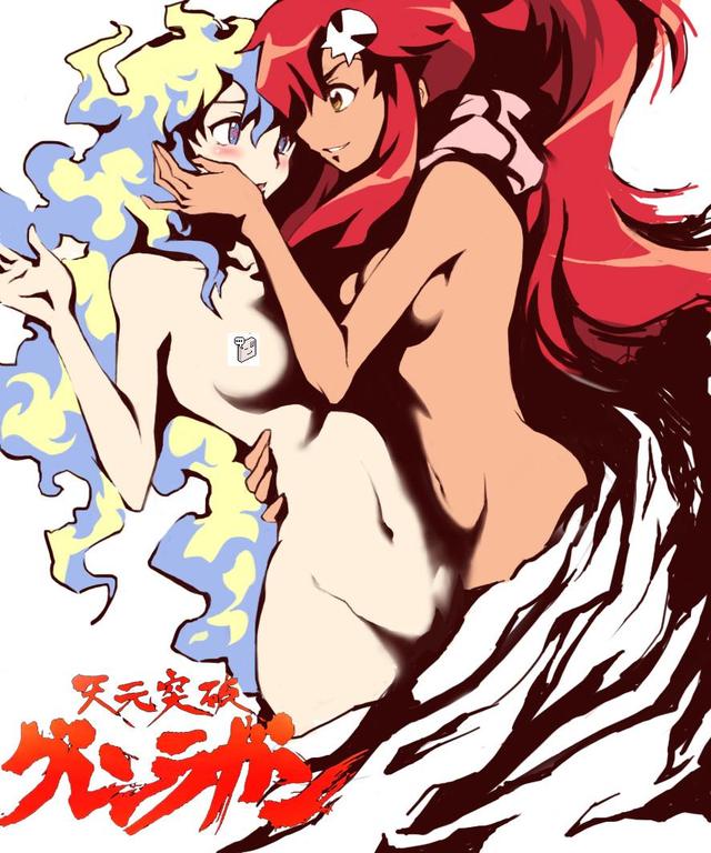 gurren lagann pussy porn hentai nude long adb yuri hair blush breasts censored dark yoko skin gurren lagann tengen toppa ritona nia teppelin smile yokos lagan