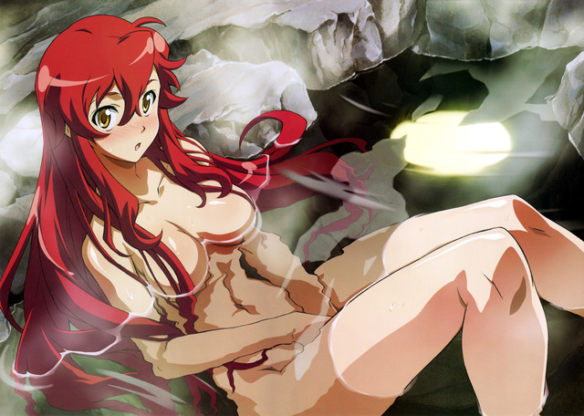 gurren lagann pussy porn show nude long red hair blush konachan yoko ced gurren lagann tengen toppa onsen littner