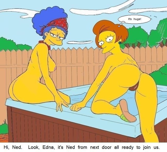 marge and edna getting plowed porn simpsons marge simpson naked fucked edna krabappel being