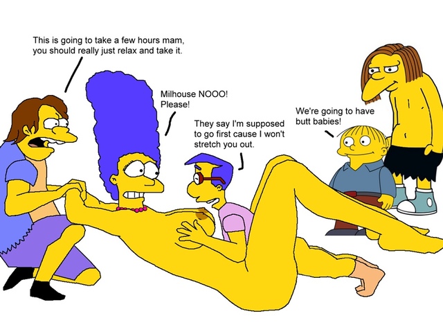 marge and lisa simpson porn simpsons marge simpson lisa cfd milhouse van houten nelson muntz dolph starbeam wiggum ralph