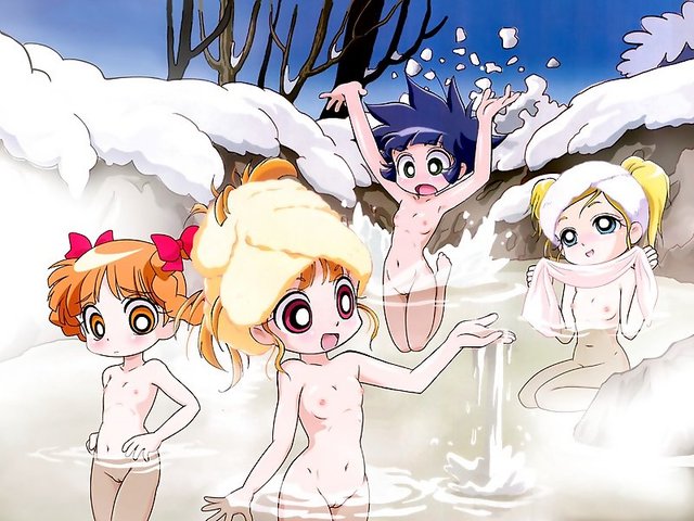 powerpuff girls porn girls blossom blush breasts flat bath akatsutsumi momoko