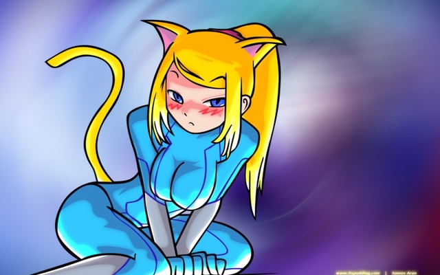 samus aran hentai hentai wallpaper thumbnails samus animals detail aran metroid nekomimi wallpaperto cats