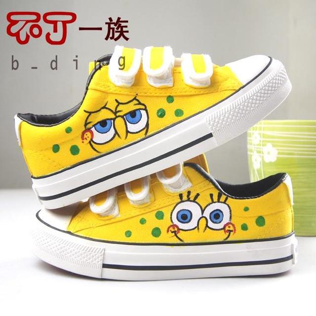 spongebob squarepants porn porn cartoon spongebob pants bob font wsphoto hand student shoes sponge square canvas painted rainpow casual