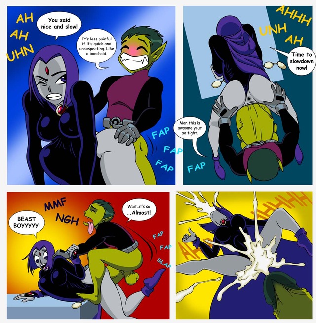 teen titans porn comic comic teen boy titans dcau raven beast selrock