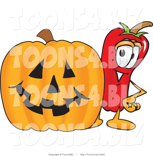 hot toons pic toons illustration hot design red pepper halloween biz vector chili mascot pumpkin standing carved