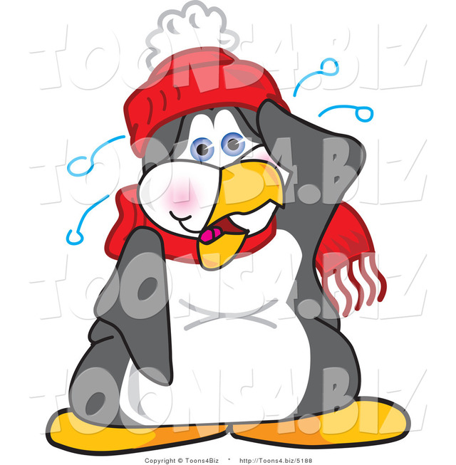 hot toons pic cartoon toons illustration hot design biz vector penguin mascot sweating nervous