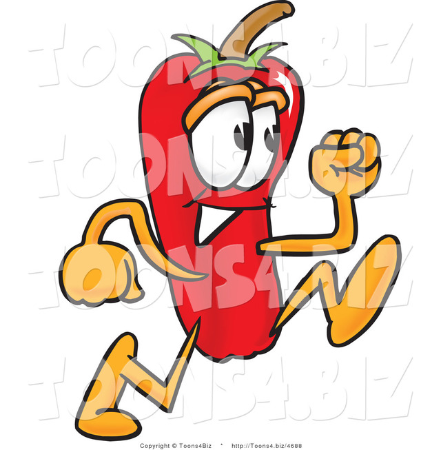hot toons pics toons illustration hot design red pepper biz running vector chili mascot