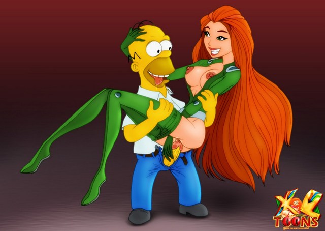 naked toon pics sam simpsons simpson homer toons crossover totally spies
