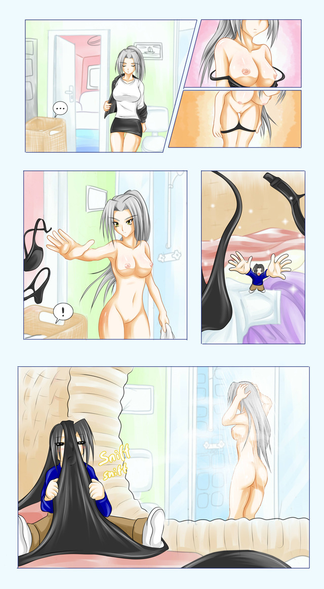 nude anime comic comic manga anime nude men long color bae hair eyes panties panty gold silver drawing voyeur stripping shower giantess sniff bdfb shrunkan