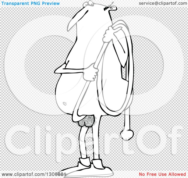 nude cartoon pic free cartoon illustration nude long man white black penis his royalty chubby hose vector clipart portfolio outline lineart carrying djart