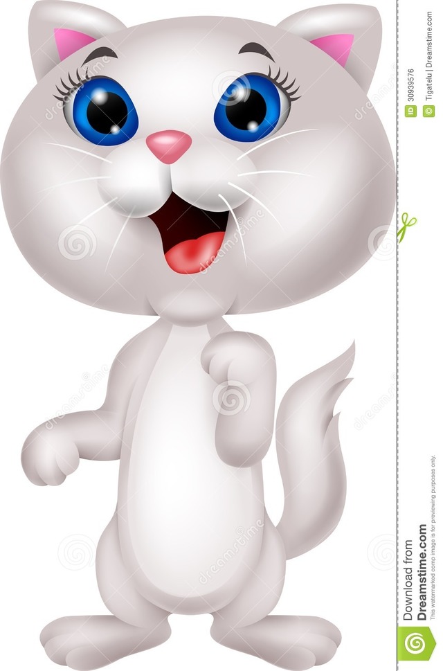picture of cartoon pussy cartoon cat illustration white cute standing