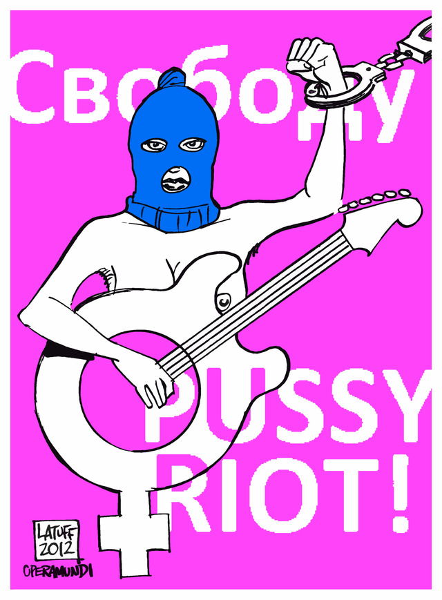 picture of cartoon pussy pussy punk church anti band feminist demo arrested riot putin