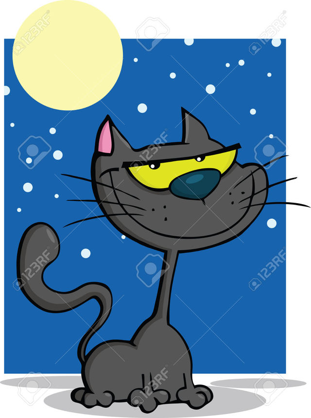 pictures of cartoon pussy cartoon photo cat illustration night black vector stock chudtsankov