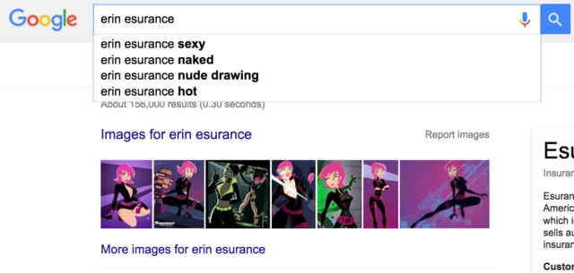 porn cartoon its internet how erin lost esurance mascot searchresults