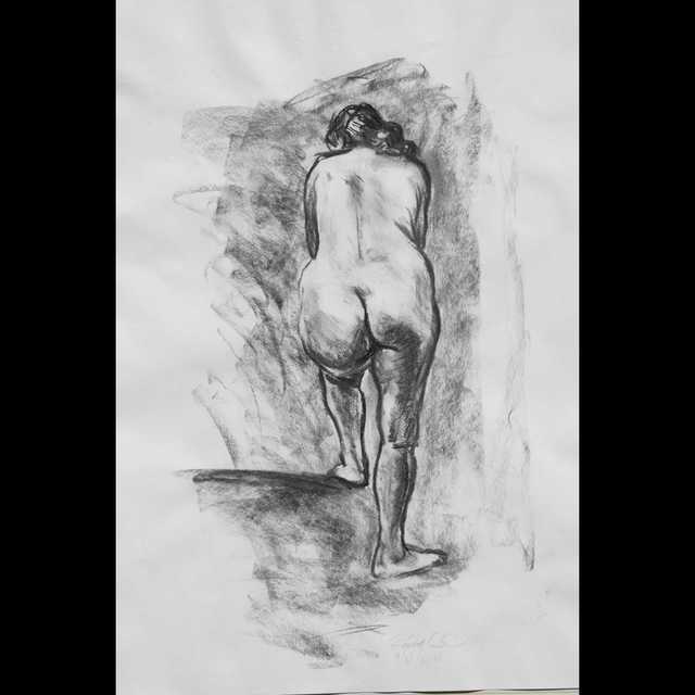 porn drawings gallery woman nude young sleeping drawing standing pastel chalk