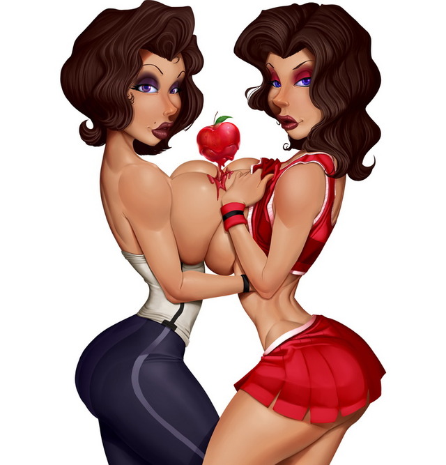 sexy cartoon tits sexy tits cartoon gals luscious each lesbos stroke taboolicious twosome affectionately