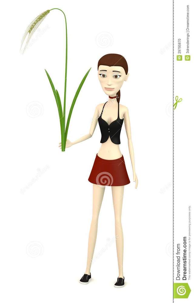 sexy girl toon cartoon photo girl render stock barley stalk