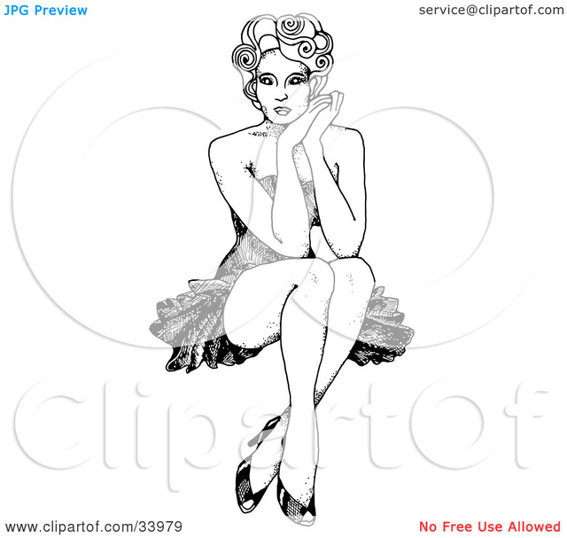sexy girl toons sexy illustration girl against pinup hair face hands curly inspired clipart crossed portfolio resting seated ankles carriefranzwa