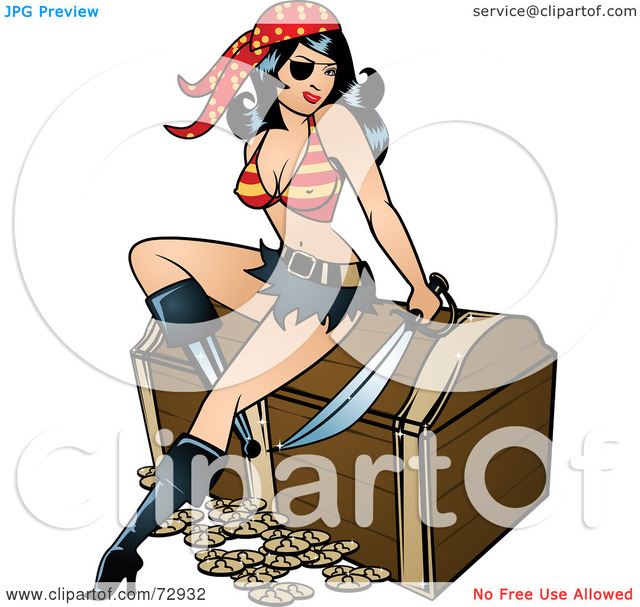 sexy girl toons sexy free woman illustration pinup peg royalty chest pirate treasure leg sitting clipart portfolio rformidable