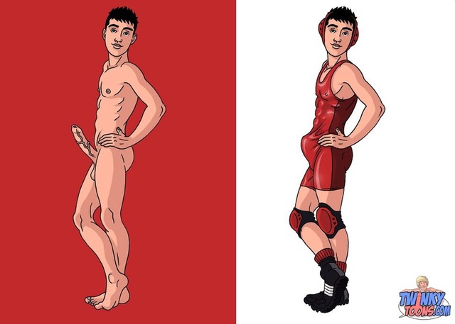 sexy naked cartoon characters cartoon toons twinky twink uncut wrestler