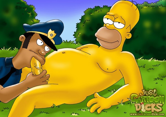 xxx cartoons simpsons simpson homer cock his thesimpsons sucked policeman