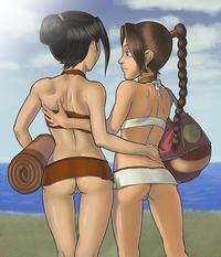 avatar last airbender porn avatar last airbender azula bag beach miniskirt nude pose sand sexy sun towel lee water entry