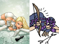 sexy drawings of a famous super heroine hot porn ejpg xlarge hawkeye initiative redraws absurd superheroine poses