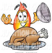 toon characters porn nutrition clip art happy flame mascot cartoon character serving thanksgiving turkey platter toons biz face