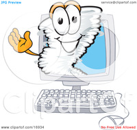 animated character porn clipart picture tornado mascot cartoon character waving from inside computer screen