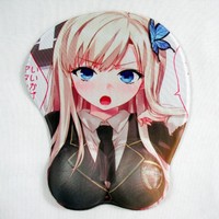 big boobs cartoon pictures data mouse pad free shipping anime cartoon boku tomodachi sukunai breast cosplay sexy beauty silicone pads