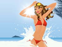 cartoon boobs pic red bikini cartoon woman manga manhwa eba ced breasts eab korean beach