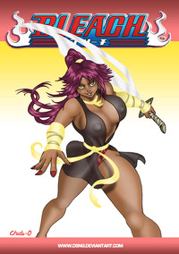 cartoon boobs pic yoruichi sword ninja samurai bleach yuroichi huge phat sexy thick boobs breasts tits tities anime cartoon drawing art entry