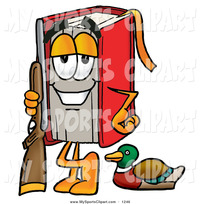 cartoon character porn pictures sports clip art happy red book mascot cartoon character duck hunting standing rifle toons biz characters clipart