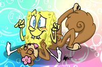 sandy cheeks porn spongebob gets good lick