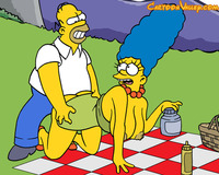 cartoon pictures of fucking homer marge simpson picnic