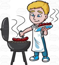 hot toons pic fbc ccd man grilling hot dogs clipart cartoons cartoon grill