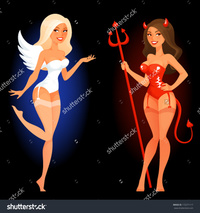 nice sexy toon stock vector sexy cartoon pin girl angel devil costume pic