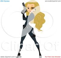 nice sexy toon cartoon sexy blond spy woman pinup holding gun royalty free vector clipart portfolio bnpdesignstudio illustration