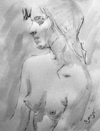 porn drawings galleries medium large charcoal black white nude portrait drawing sketch young woman feeling sensual sexy lonely zimmerman featured
