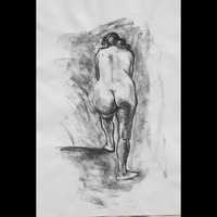 porn drawings gallery standing nude young woman sleeping pastel chalk drawing