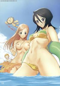 porn sex hentai anime bleach porn beach breasts highres innertube inoue orihime kuchiki rukia nude sky swimsuit taka tony hentai xxx