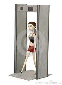 sexy girl toon render cartoon girl metal detector royalty free stock