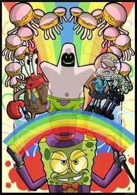 xxx toon art media original spongebob wonka rainbow cartoon art