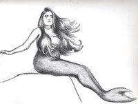 mermaid porn mermaid drawing second preliminary painting