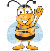 animated character porn clip art vector friendly bee mascot cartoon character waving pointing right toons biz honey