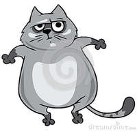 picture of cartoon pussy grey cartoon pussy cat standing legs stock